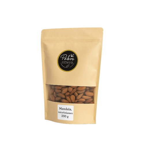 Hochwertige Mandeln reich an Vitamin E und pflanzlichem Protein.