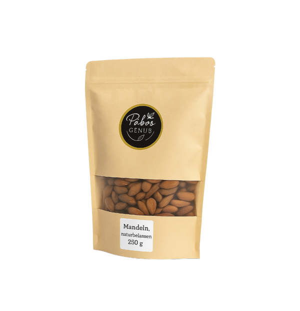 Hochwertige Mandeln reich an Vitamin E und pflanzlichem Protein.