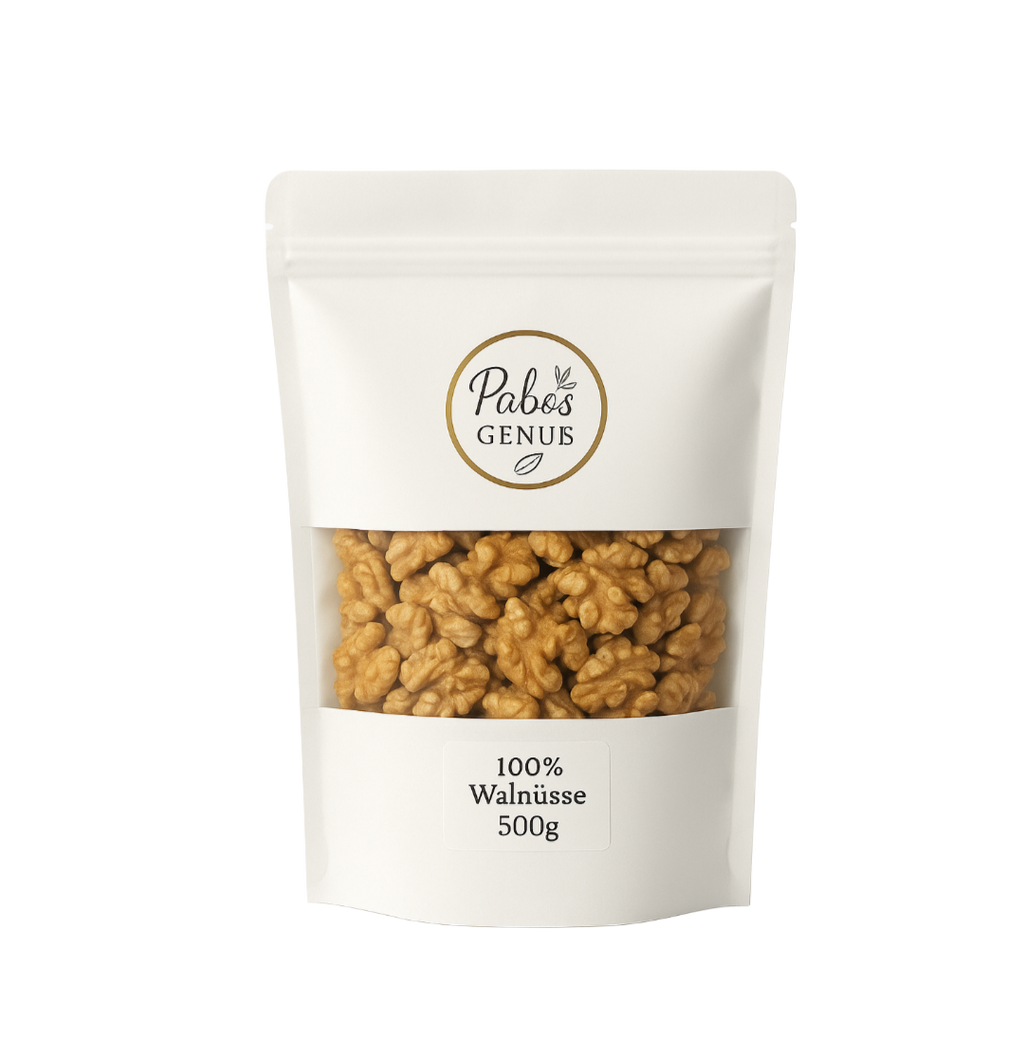 PàBos Genuss Walnusskerne – vegan, glutenfrei und naturbelassen.